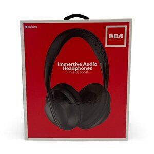 RCA Immersive Bluetooth Audio Headphones With Bass Boost, Black, New